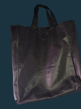 TR Bentley Tote Shoulder Bag Faux Leather Black Attached Change Purse Vintage